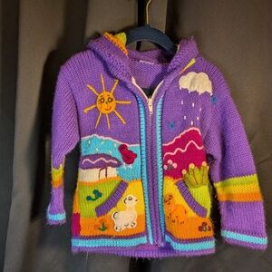 Peruvian Handmade Knitted Girls Sweater